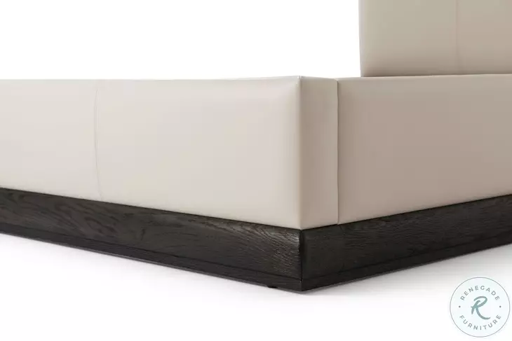 Repose Charcoal Oak Upholstered Queen Low Profile Bed