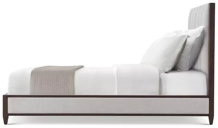 Lido II Cream and Brown Queen Upholstered Platform Bed