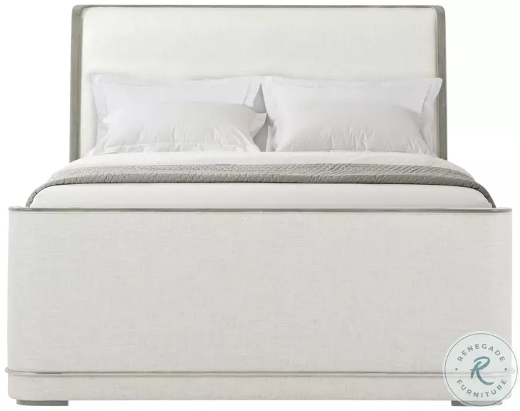 Hudson Pebble Grey Upholstered Queen Panel Bed