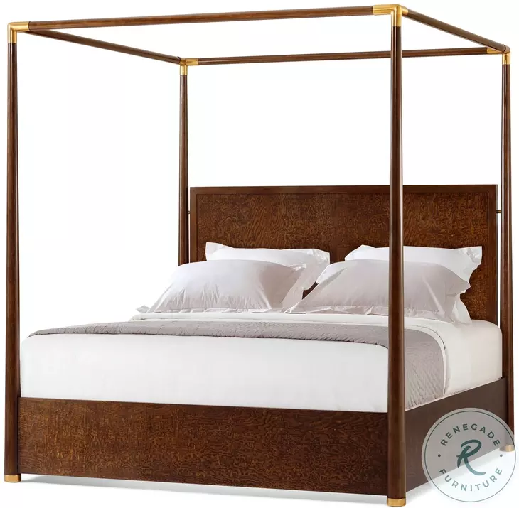 Kesden Pyramid Brown King Poster Canopy Bed