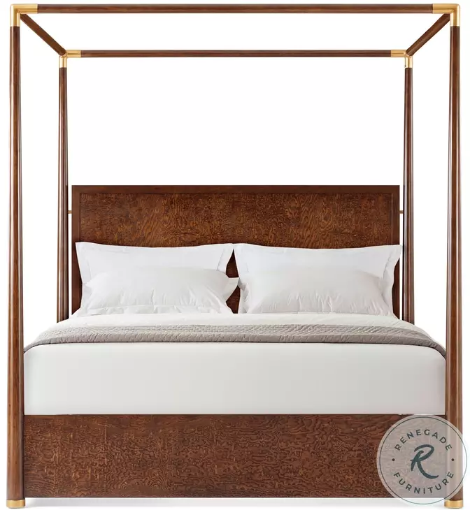 Kesden Pyramid Brown King Poster Canopy Bed