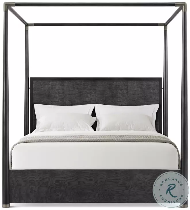 Kesden Silent Black King Poster Canopy Bed