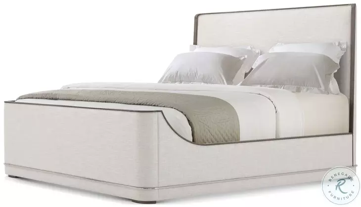 Hudson Pebble Grey Upholstered King Panel Bed