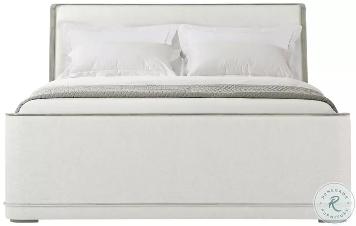 Hudson Pebble Grey Upholstered King Panel Bed