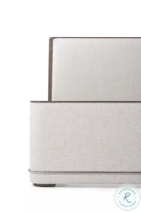 Hudson Pebble Grey Upholstered Queen Panel Bed