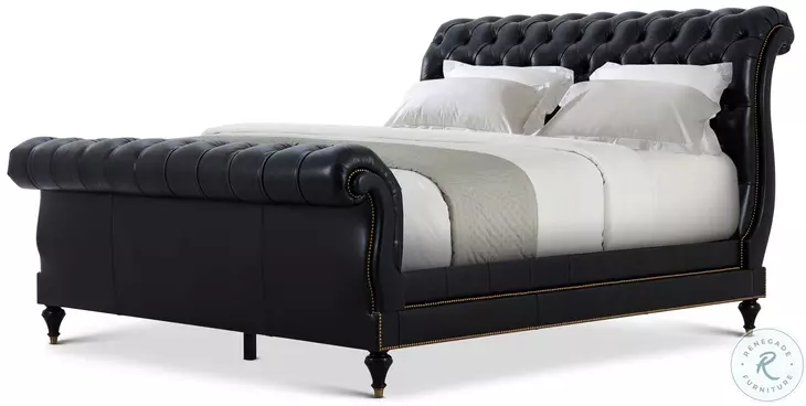 Spencer London One Fifth Black King Sleigh Bed
