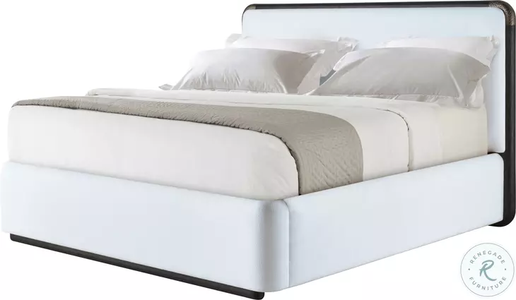 Luna Palmer Upholstered King Metal Bed
