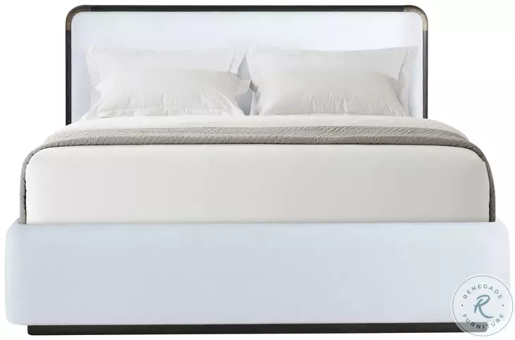 Luna Palmer Upholstered King Metal Bed