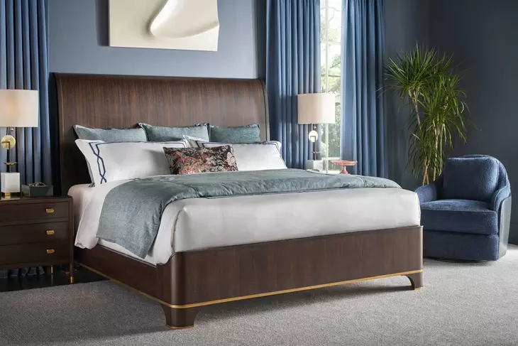 Spencer Green Park Fumed Wellington King Panel Bed