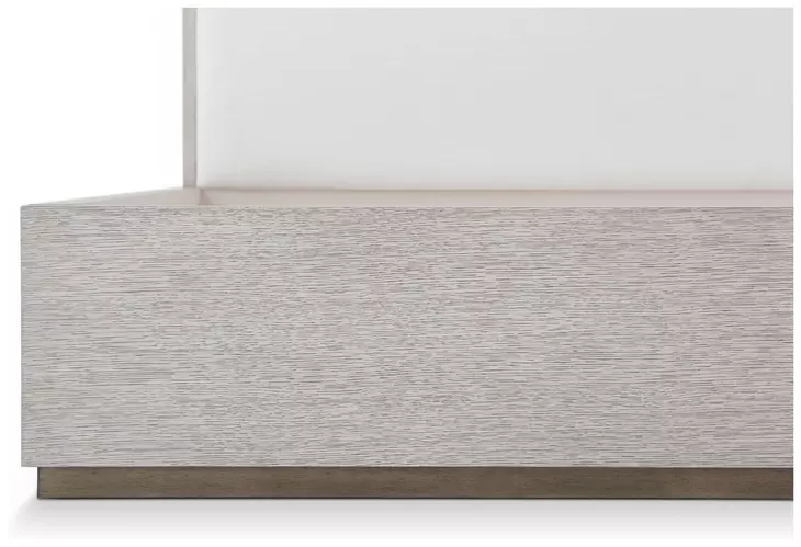 Spencer ST James Cream and Argento Upholstered King Panel Bed