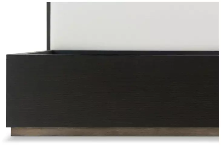 Spencer ST James Cream and Onyx Upholstered King Panel Bed