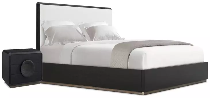 Spencer ST James Cream and Onyx Upholstered Panel Bedroom Set
