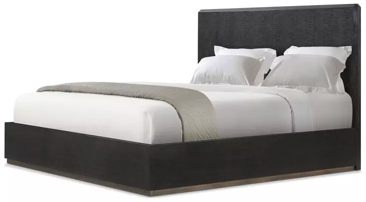 Spencer ST James Onyx and Deep Brown King Panel Bed