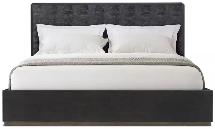 Spencer ST James Onyx and Deep Brown King Panel Bed