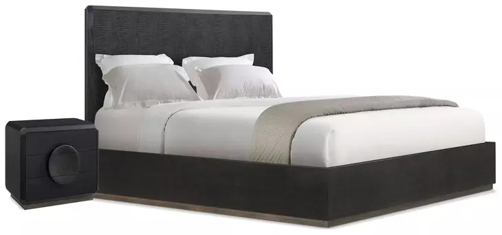 Spencer ST James Onyx and Deep Brown King Panel Bedroom Set