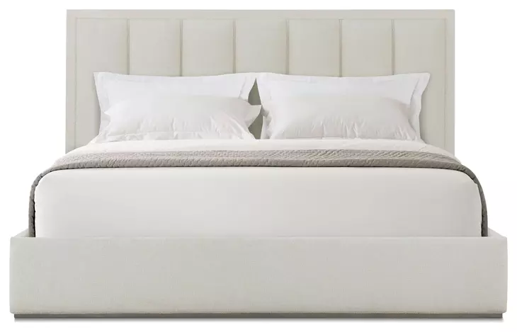 Panos Cream Upholstered King Panel Bed