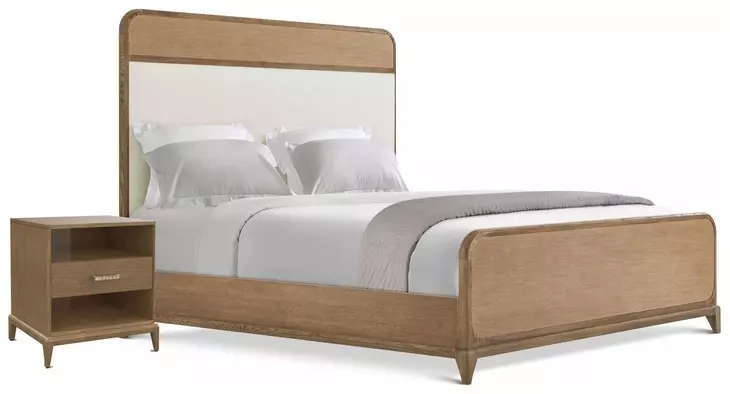 Coastal Tobacco and Beige Crandon Park Upholstered Panel Bedroom Set