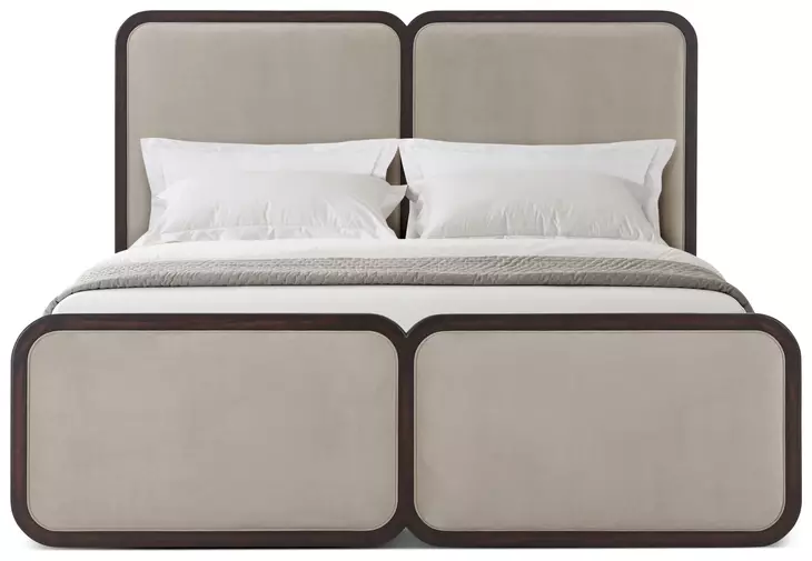 Judith Leiber Couture Bourbon and Beige Upholstered Brio Panel Bedroom Set