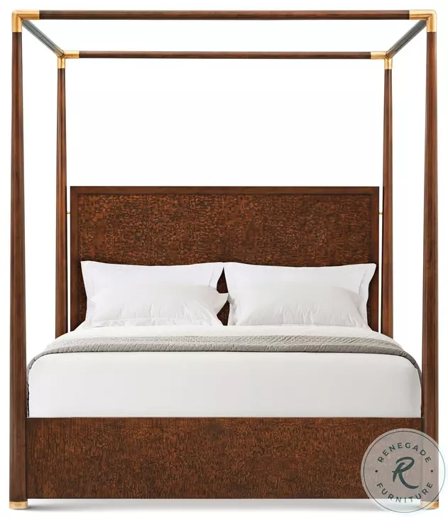 Kesden Pyramid Brown California King Poster Canopy Bed