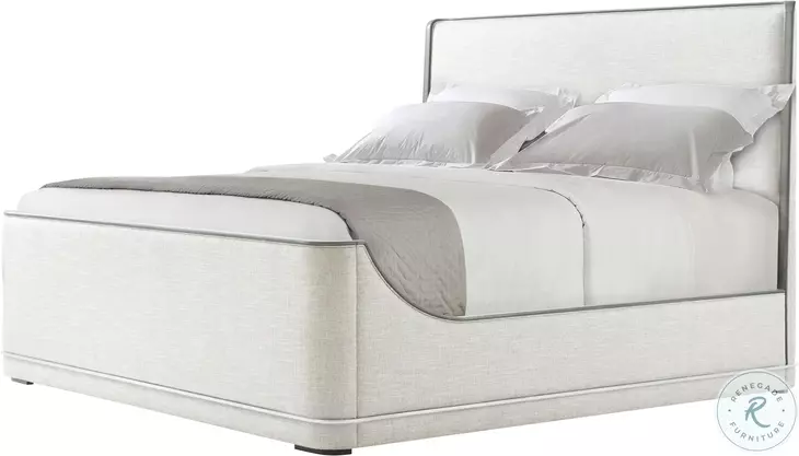 Hudson Pebble Grey Upholstered California King Panel Bed