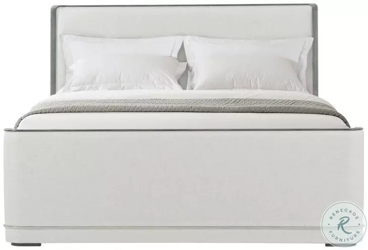 Hudson Pebble Grey Upholstered California King Panel Bed