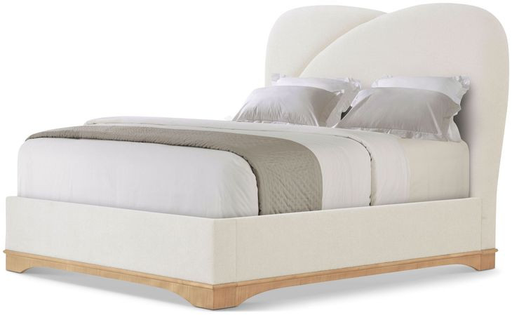 Origins Brown and Sesame California King Upholstered Panel Bed