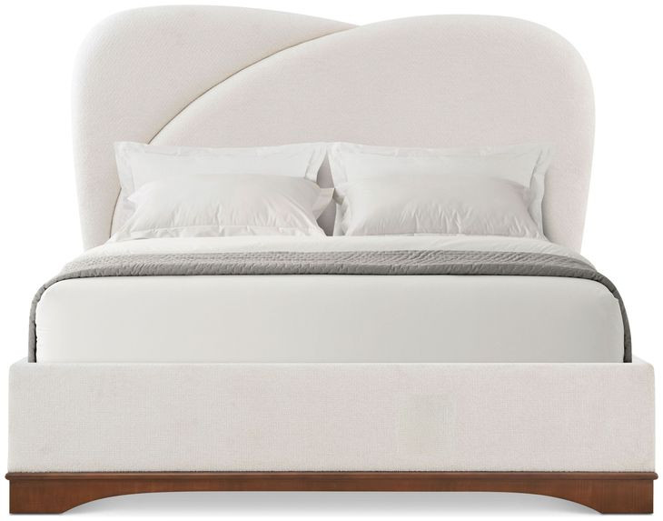 Origins Landmark and Beige California King Upholstered Panel Bed