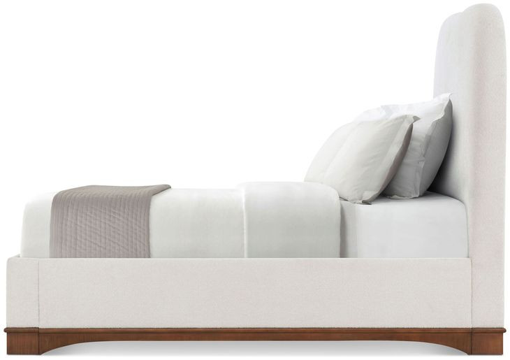 Origins Landmark and Beige California King Upholstered Panel Bed