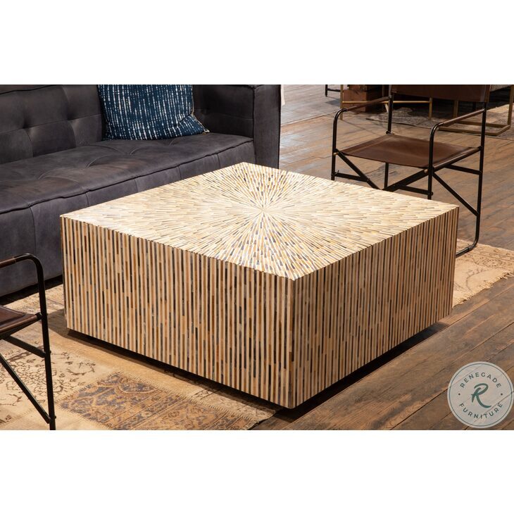 Alexandria Bone And Horn Inlay 40" Square Coffee Table From World ...