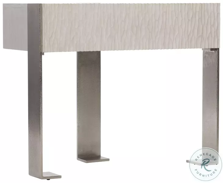 Solaria Weathered Bone And Shiny Nickel Nightstand