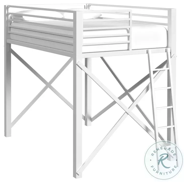 Delilah White Full Loft Bed