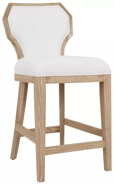 Tally White Performance Fabric Counter Height Stool