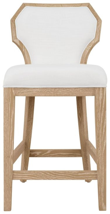 Tally White Performance Fabric Counter Height Stool