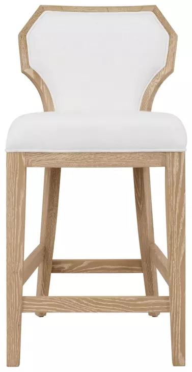 Tally White Performance Fabric Counter Height Stool