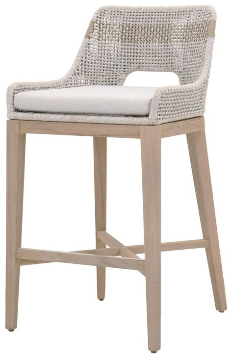 Tapestry Pumice Performance Fabric Upholstered Outdoor Bar Stool