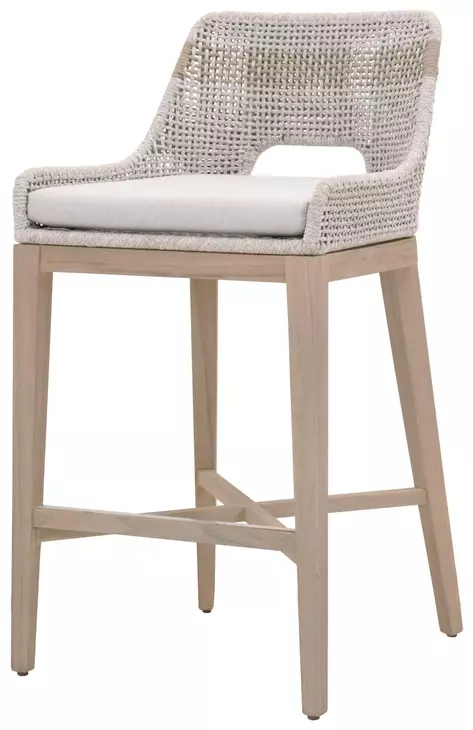 Tapestry Pumice Performance Fabric Upholstered Outdoor Bar Stool