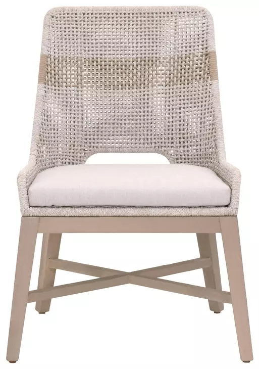 Tapestry Pumice Performance Fabric Upholstered Outdoor Dining Chair Set of 2