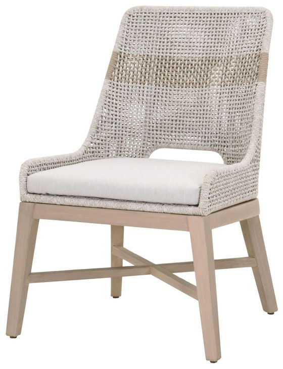 Tapestry Pumice Performance Fabric Upholstered Outdoor Dining Chair Set of 2
