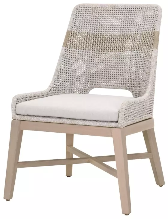 Tapestry Pumice Performance Fabric Upholstered Outdoor Dining Chair Set of 2