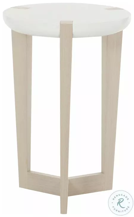 Axiom Linear Grey And White Plaster Round Chairside Table