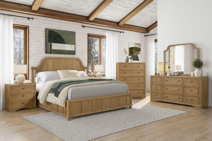 Magnolia Cashew Planked Panel Bedroom Set