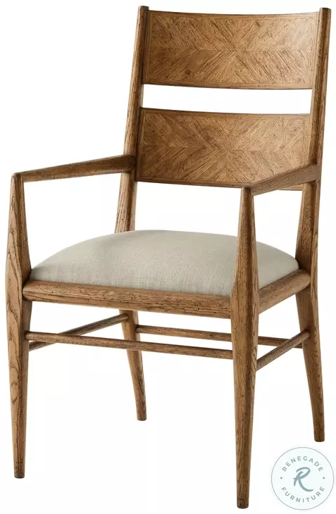 Nova Dawn And Draper Performance Fabric Ladder Back Dining Arm Chair