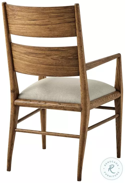 Nova Dawn And Draper Performance Fabric Ladder Back Dining Arm Chair