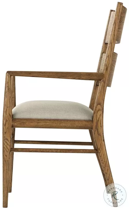 Nova Dawn And Draper Performance Fabric Ladder Back Dining Arm Chair