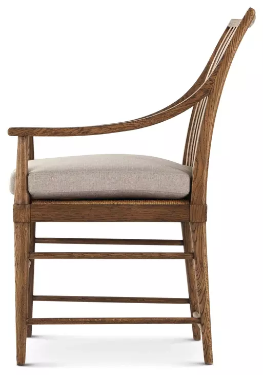 Nova III Beige Performance Fabric Upholstered Dining Arm Chair Set of 2