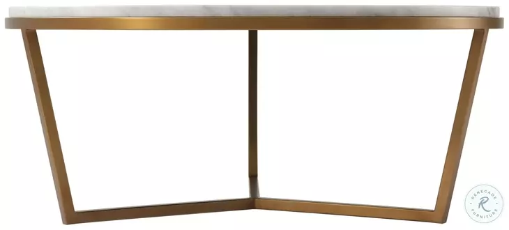 TA Studio No. 4 Small Fisher Gray And Gold Marble Round Cocktail Table