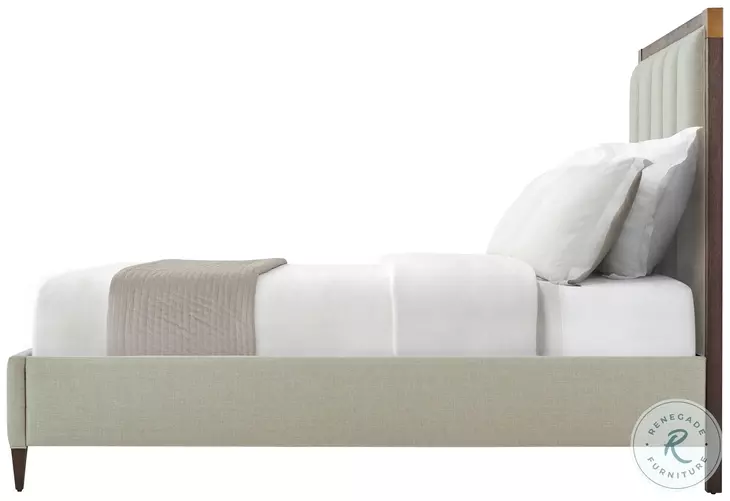 TA Studio No. 1 Embassy Cardamon and Brass Queen Upholstered Panel Bed