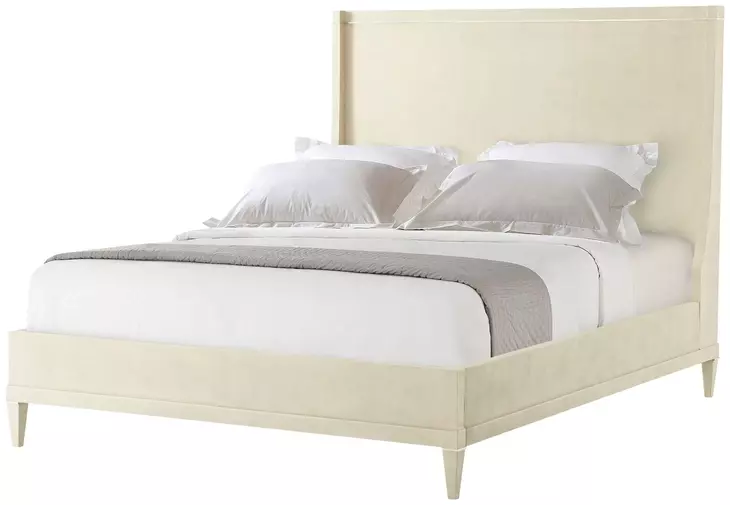 TA Studio Overcast Leather Queen Upholstered Palmer Panel Bed