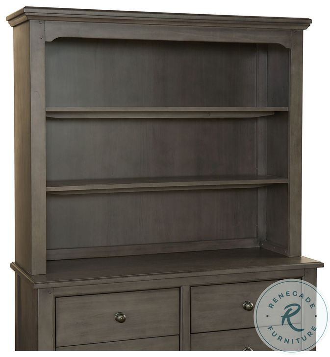 Taylor Dusk Hutch and Bookcase with 3 Shelves