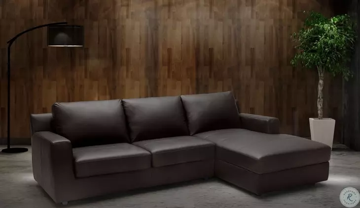 Taylor Brown Leather RAF Sectional